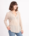 Raquel Allegra Clothing Small Sheer Button Down