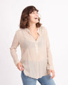 Raquel Allegra Clothing Small Sheer Button Down