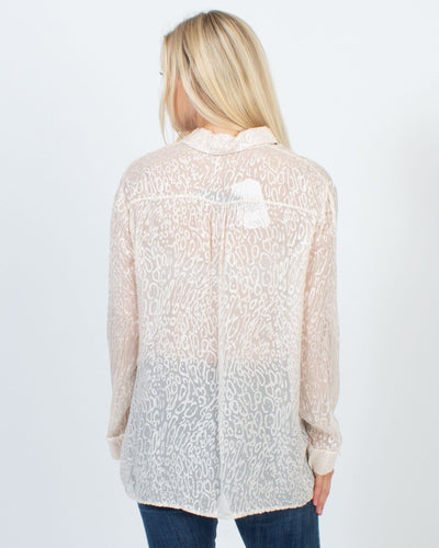 Raquel Allegra Clothing XS Sheer Embossed Blouse