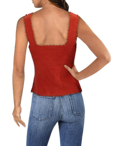 Rebecca Taylor Clothing Large Crochet Knit Tank