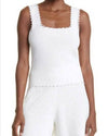 Rebecca Taylor Clothing Large White Crochet Knit Tank