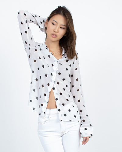 Reformation Clothing XS Polka Dot Button Down