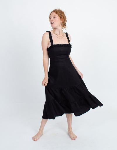 Reformation Clothing XS | US 0 Black Linen Dress