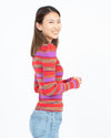 Ronny Kobo Clothing Small Striped Mock Neck Top