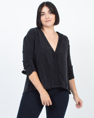 Sancia Clothing Small Black Cupro Blouse