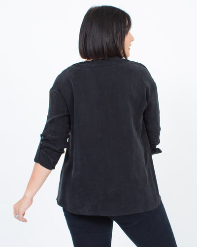 Sancia Clothing Small Black Cupro Blouse