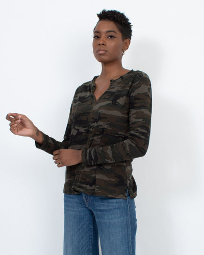 Sanctuary Clothing Small Camo Long Sleeve Blouse