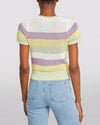 Sandro Clothing XS Striped Short Sleeve Sweater