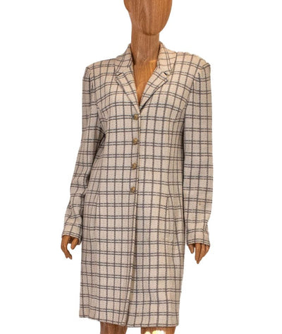 St. John Clothing Large | 12 Plaid Collared Peacoat