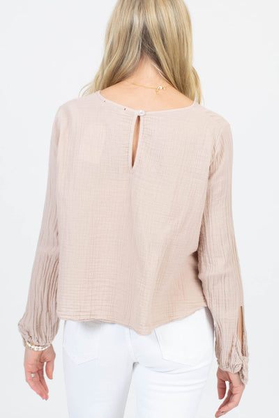 stark Clothing XS Taupe Cropped Long Sleeve Top