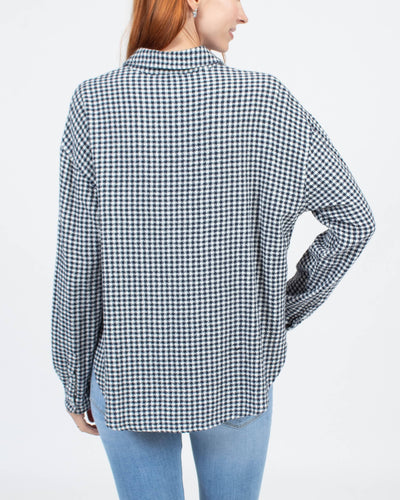 SUNDRY Clothing Small Long Sleeve Gingham Cotton Tunic Top