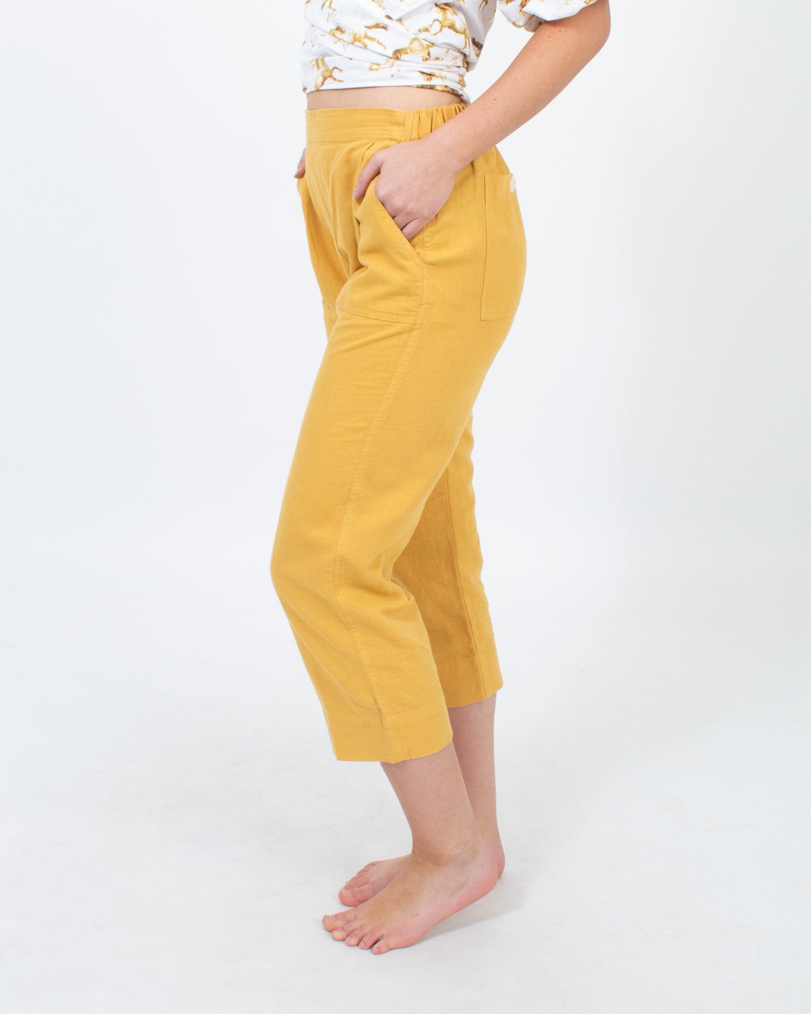 Buy Cotton Flex Stretchable Slim Fit Straight Casual Cigarette Pants Trouser  for Girls Ladies Women Yellow at Amazon.in