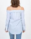 Trouve Clothing Small Off the Shoulder Button Down Blouse