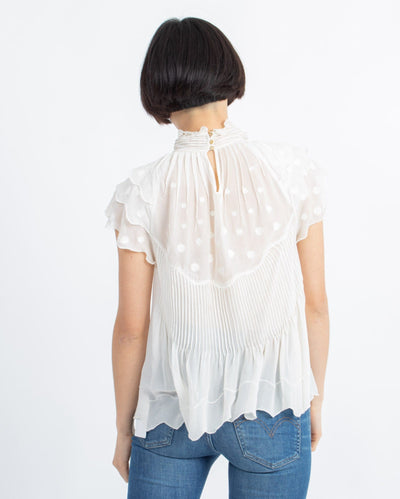 Ulla Johnson Clothing Medium | US 6 Ruffled Sheer Blouse