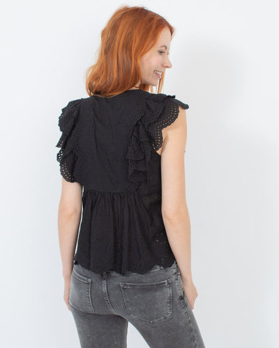 Ulla Johnson Clothing XS | US 2 Black Eyelet Blouse