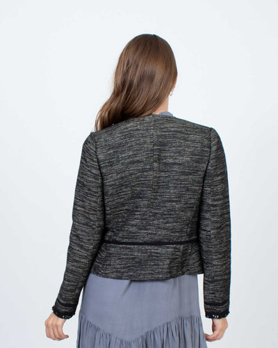 Vince Clothing Medium | US 6 Tweed Collarless Blazer