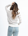 White + Warran Clothing XS Woven Striped Cashmere Sweater