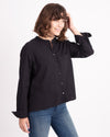 XíRENA Clothing Medium Black Semi-Sheer Button Down