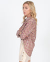 XíRENA Clothing Small Silk Blend Printed Button Down