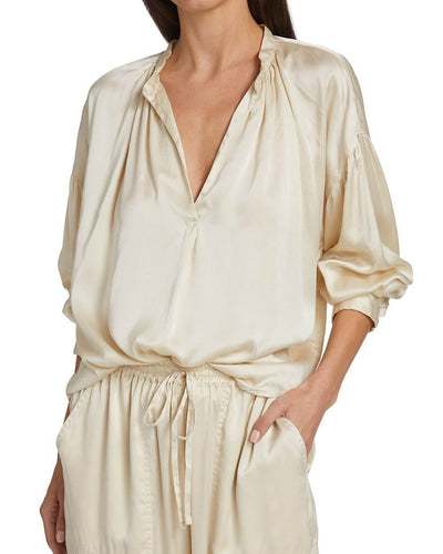 XíRENA Clothing XS Cream "Mayson" Silk Blouse