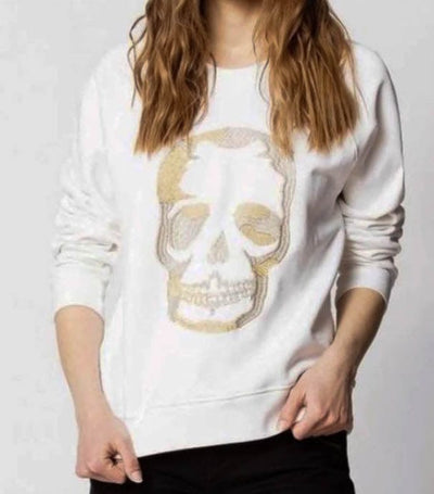 Zadig & Voltaire Clothing Medium Metallic Skull Sweatshirt