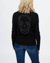 Zadig & Voltaire Clothing Small V-Neck Fine Wool Skull Sweater